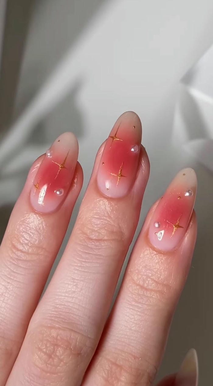 hình nail loang hồng đẹp