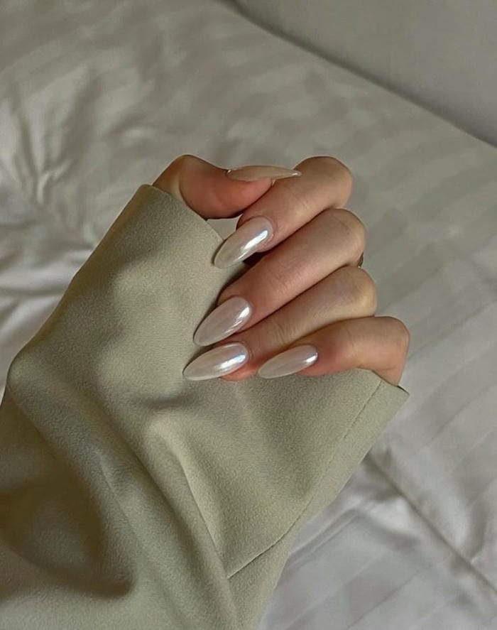 hình nail màu bạc