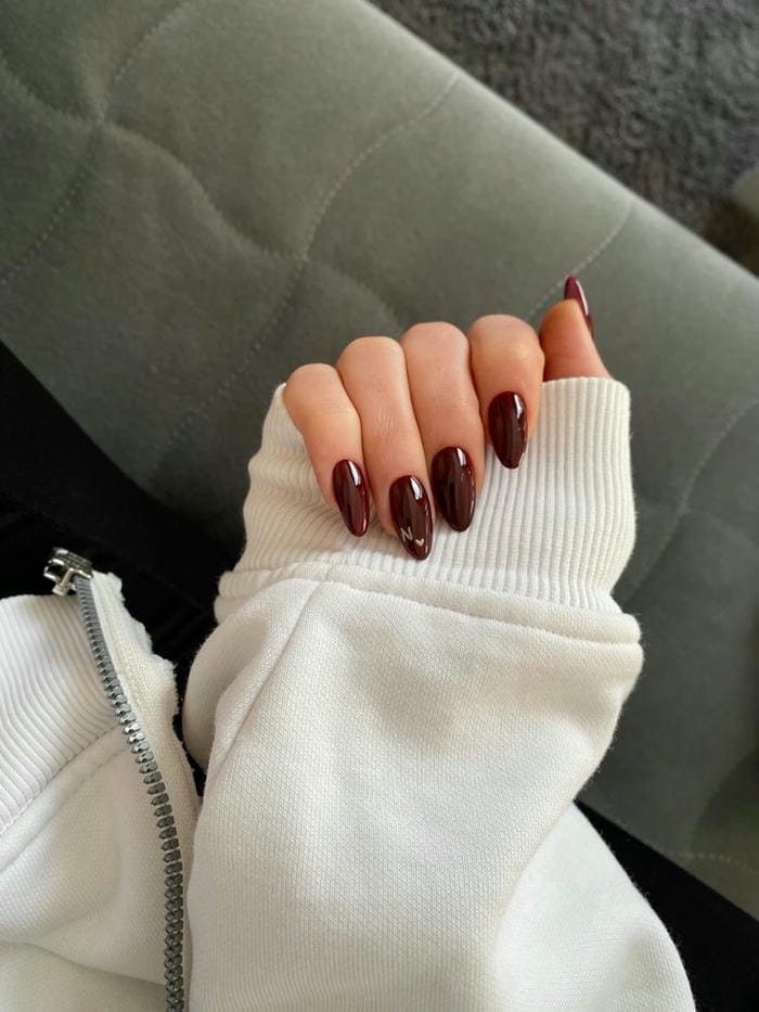 hình nail màu nâu cực đẹp