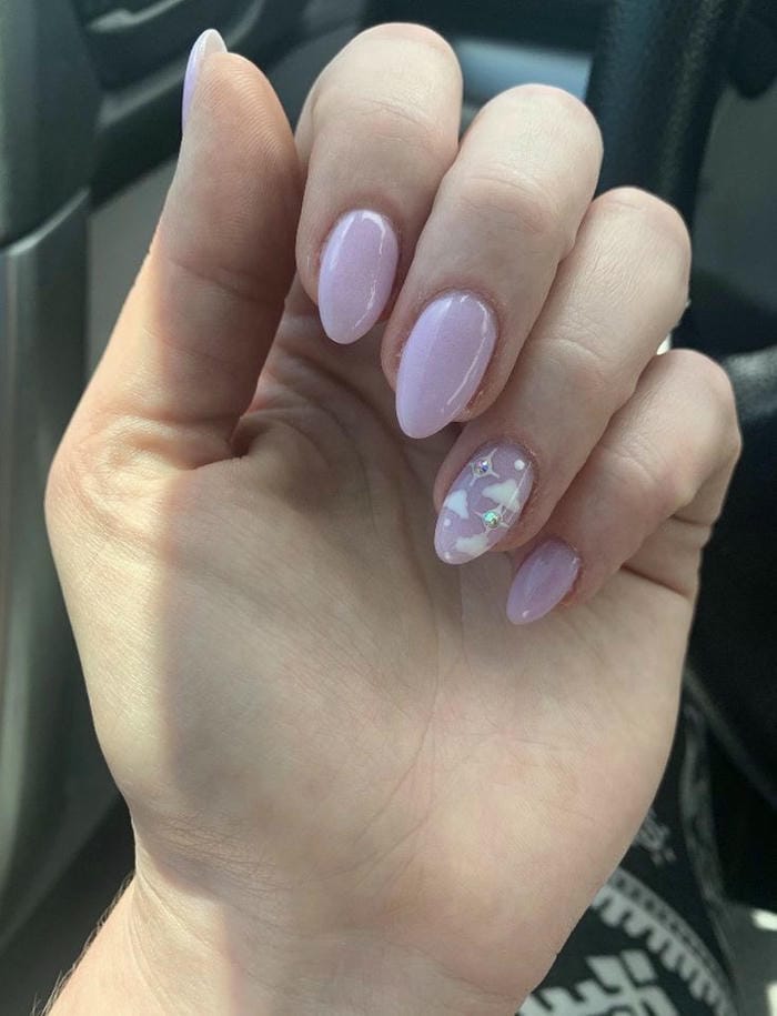 hình nail màu tím cute nhất