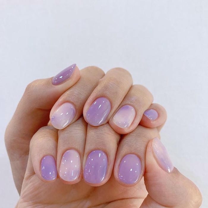 hình nail màu tím đáng yêu