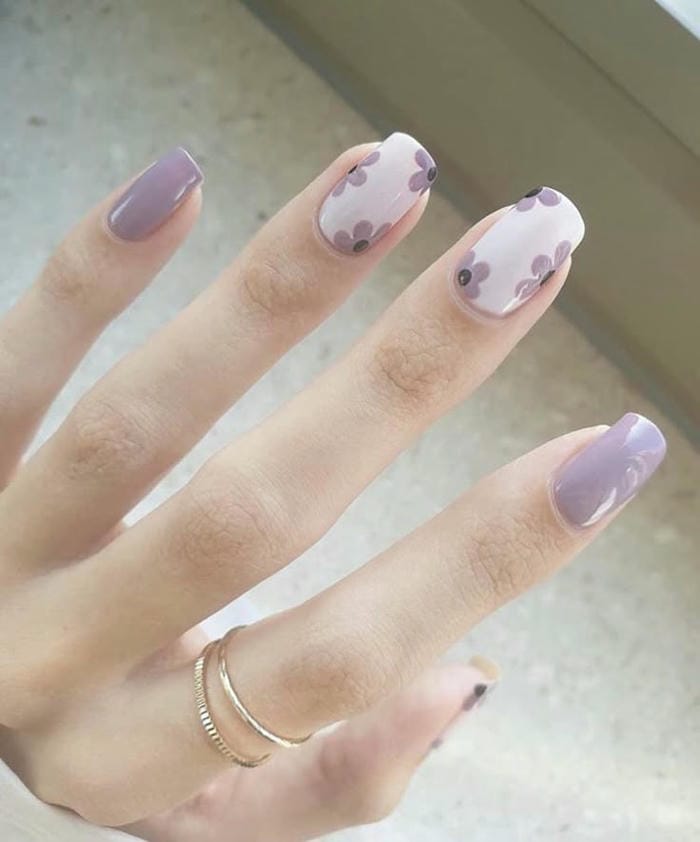 hình nail màu tím đẹp nhất