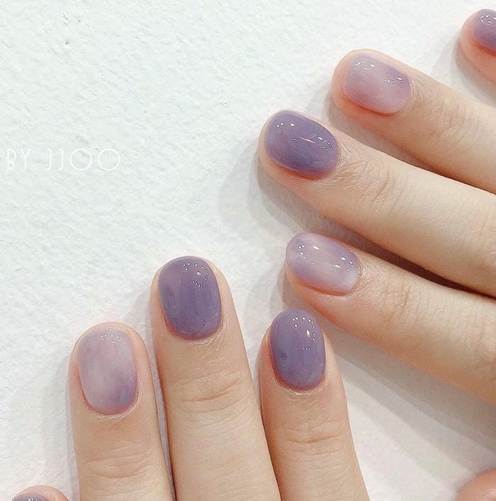 hình nail màu tím xinh nhất