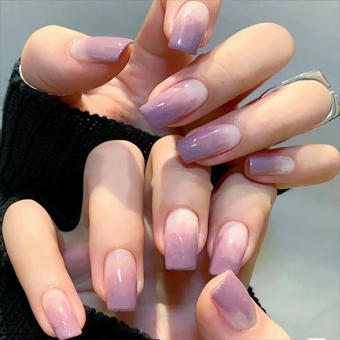 hình nail màu tím xinh