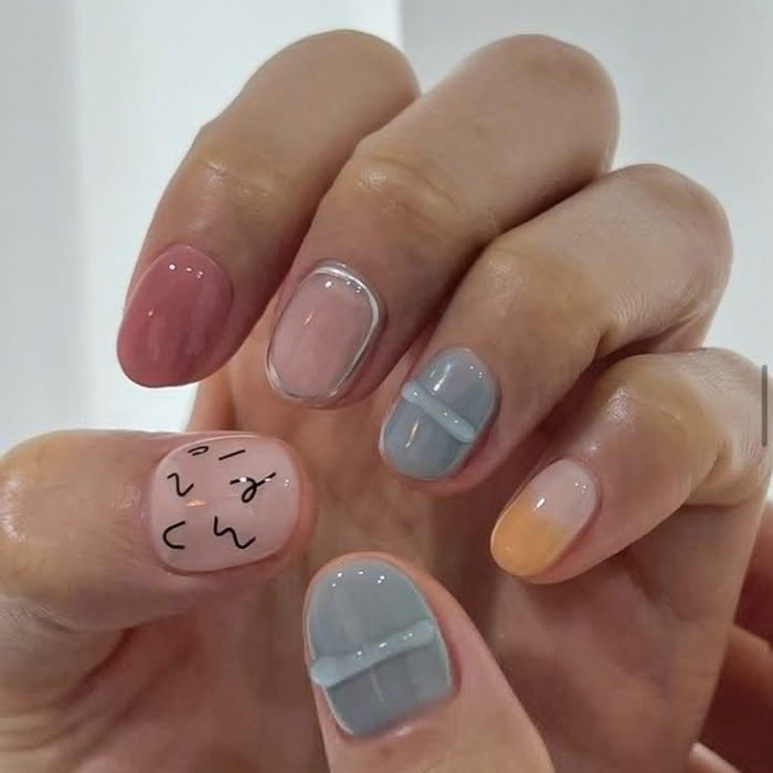 hình nail móng ngắn dễ thương