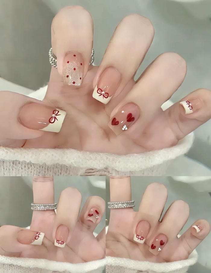 hình nail trái tim đáng yêu nhất