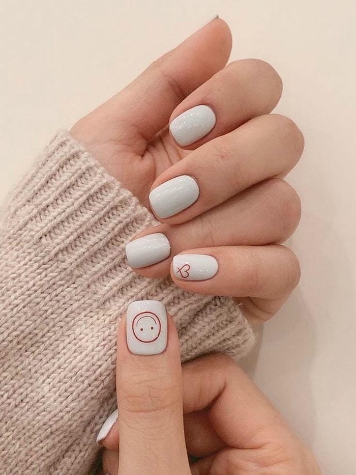 hình nail trắng đẹp ngầu