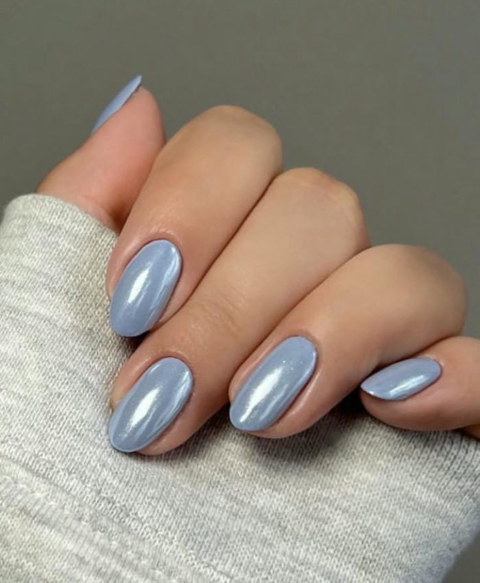 hình nail trắng gương siêu chảnh