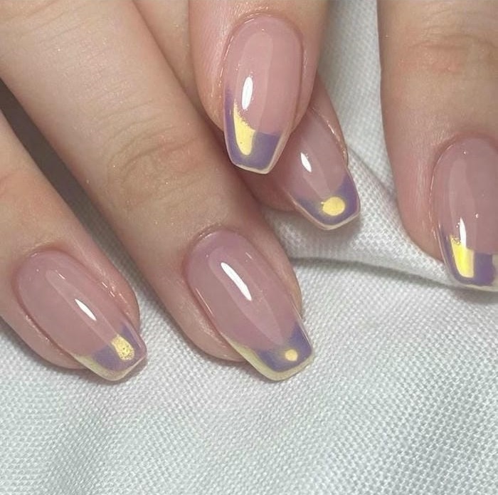 hình nail trắng gương