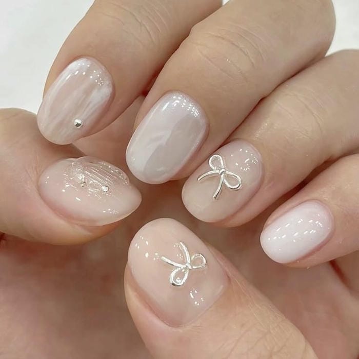 hình nail trắng siêu đẹp