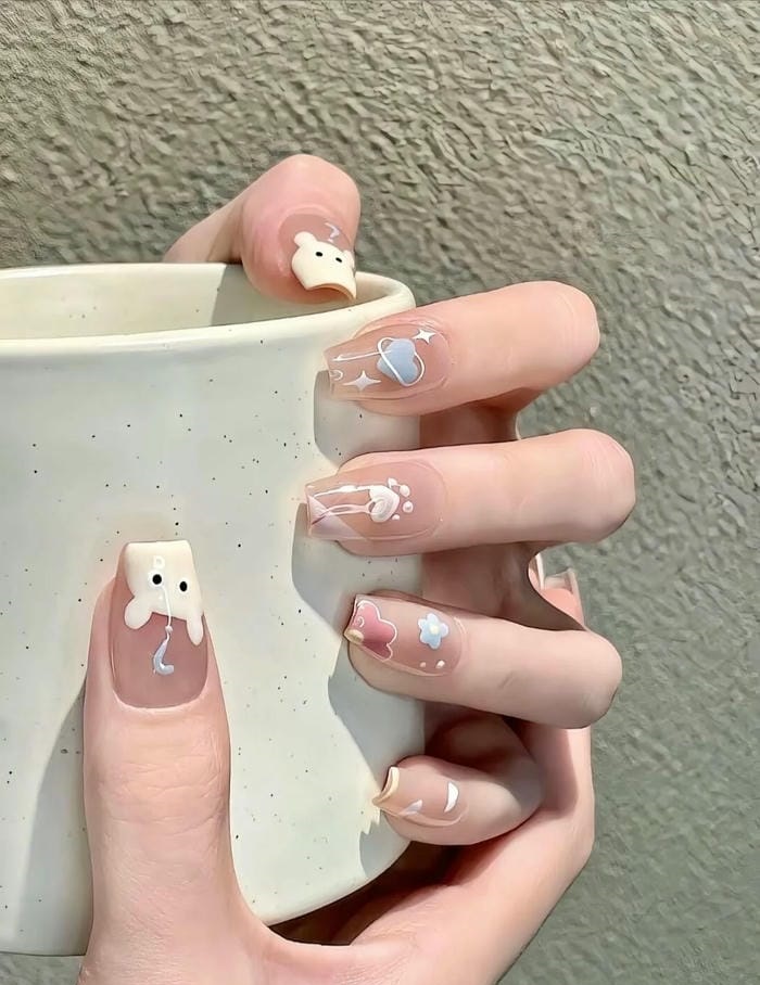 hình nail vẽ cute đẹp