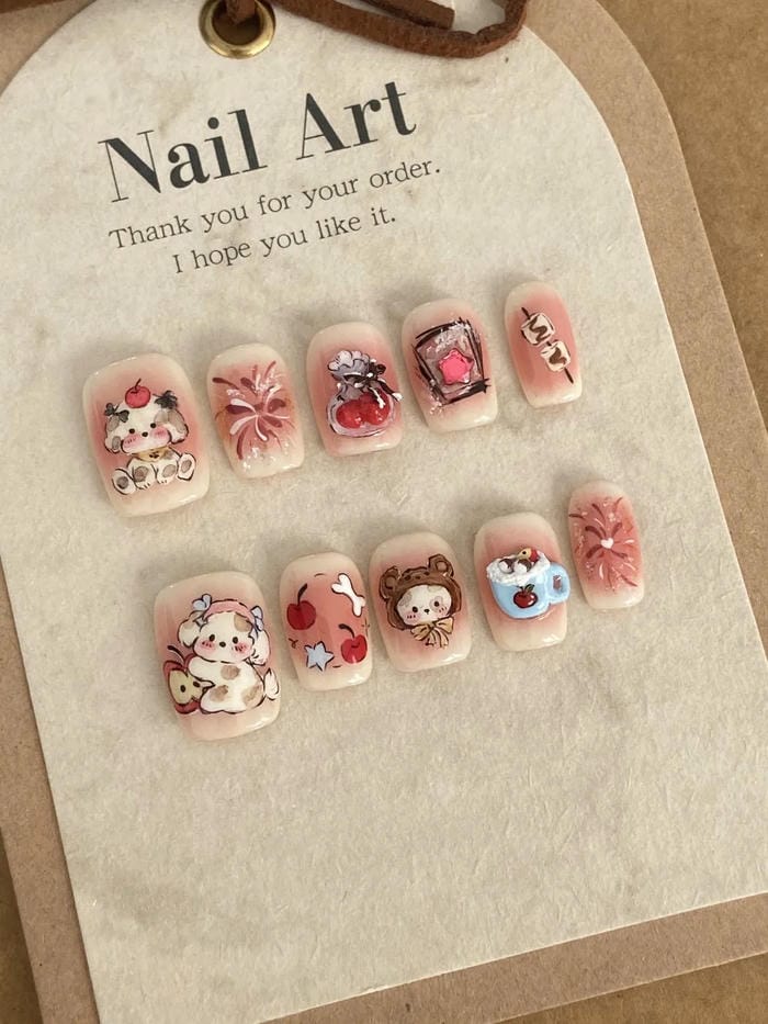 hình nail vẽ cute xinh nhất