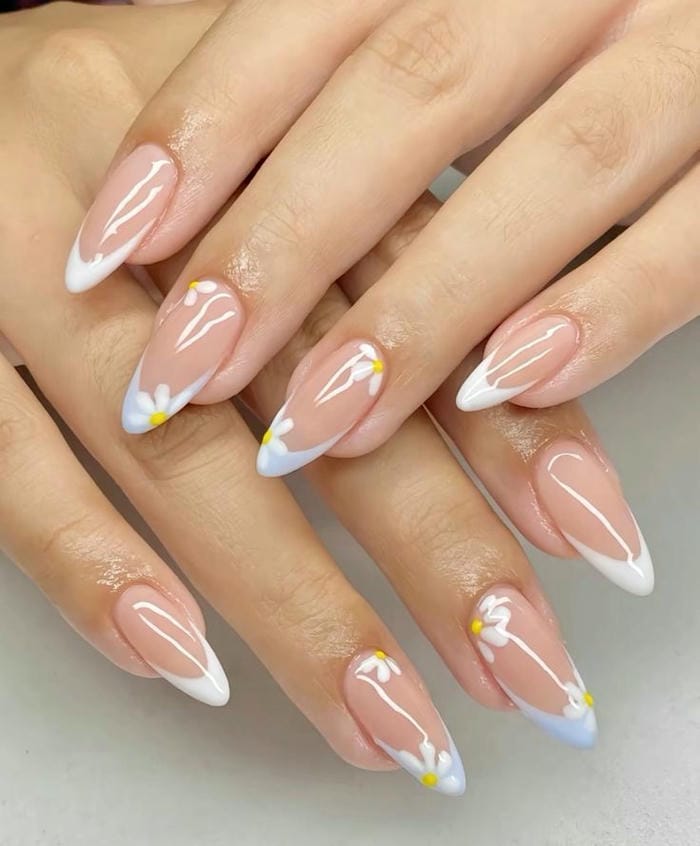 hình nail vẽ hoa đẹp sang