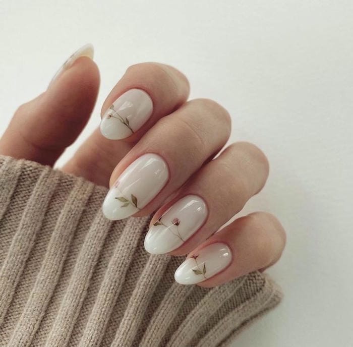 hình nail vẽ hoa siêu cute