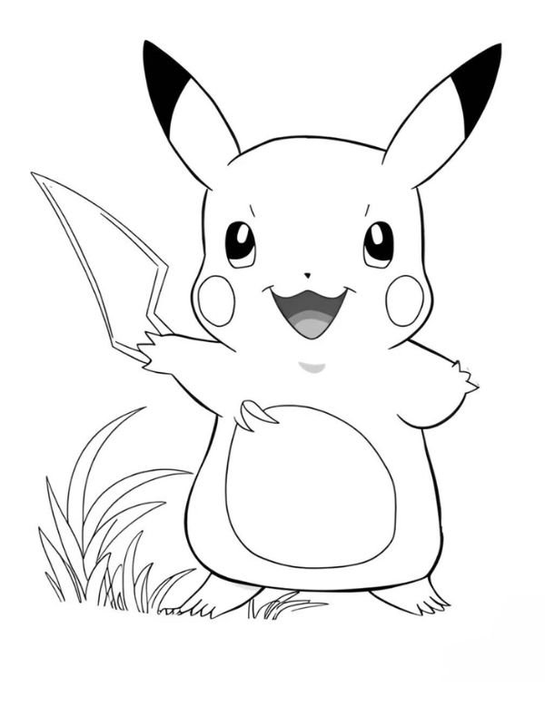 hình pikachu cute tô màu sinh động