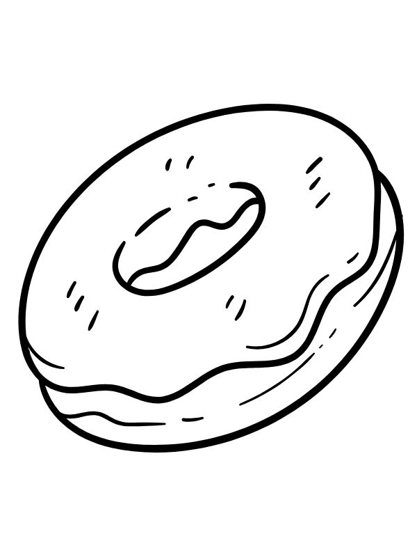 hình tô màu bánh donut ngộ nghĩnh