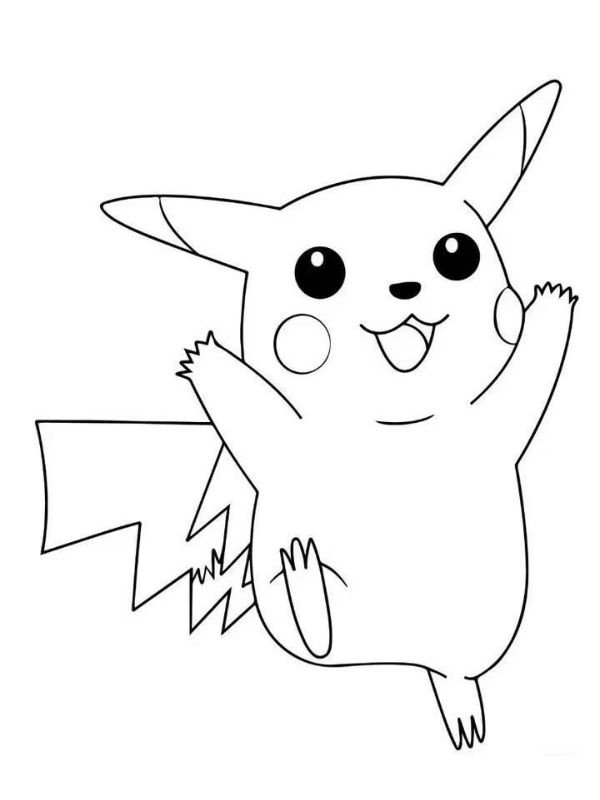 hình tô màu pikachu cute đơn giản