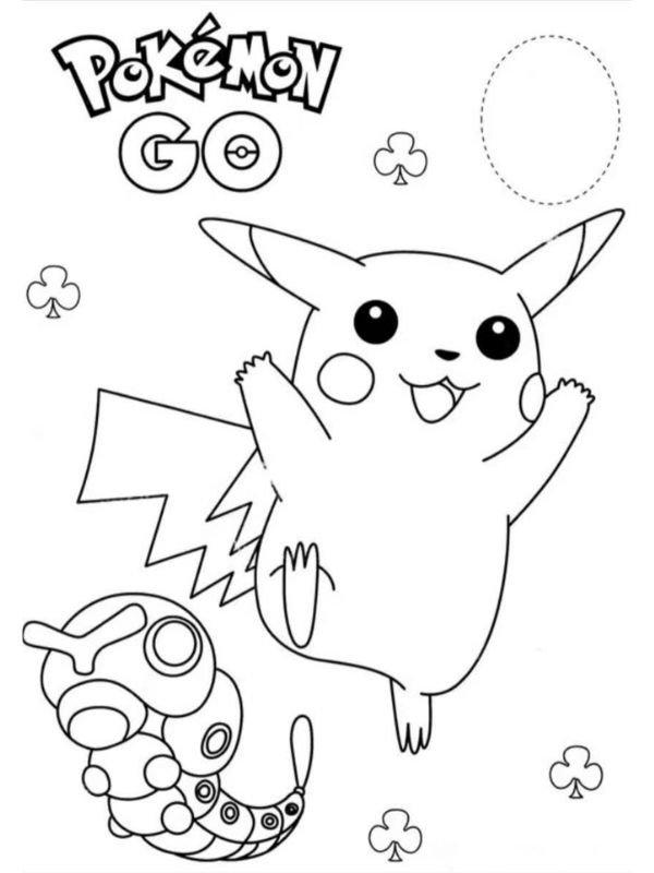 hình tô màu pikachu cute ngộ nghĩnh