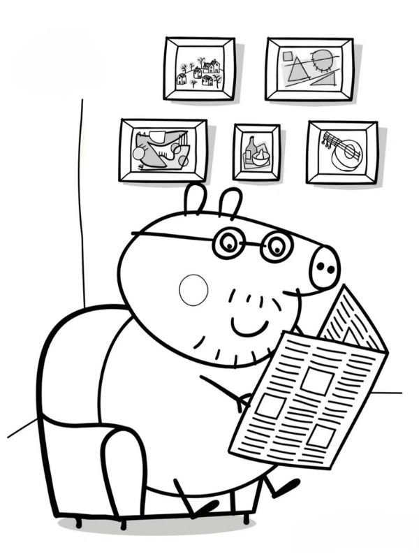 hình vẽ heo peppa đẹp để bé tập tô