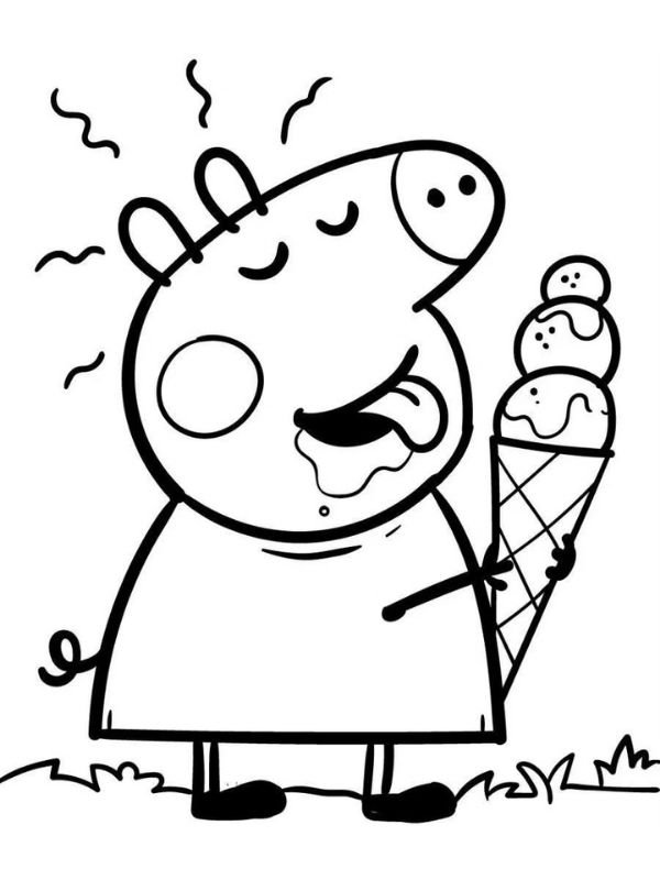 hình vẽ tô màu heo peppa cho bé