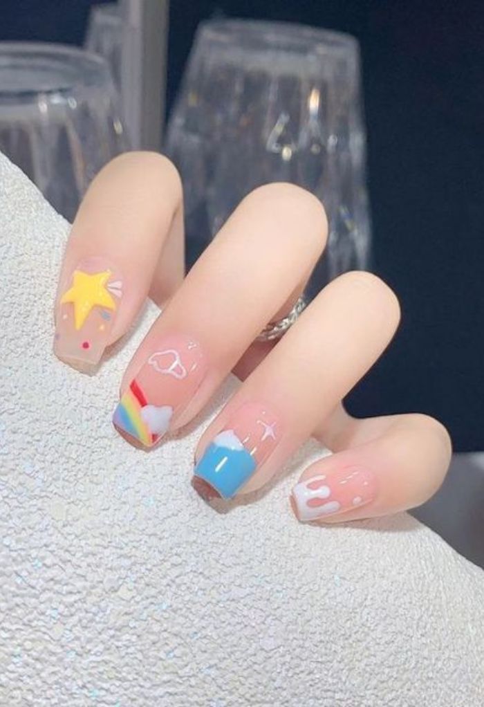 nail cầu vồng cực đẹp