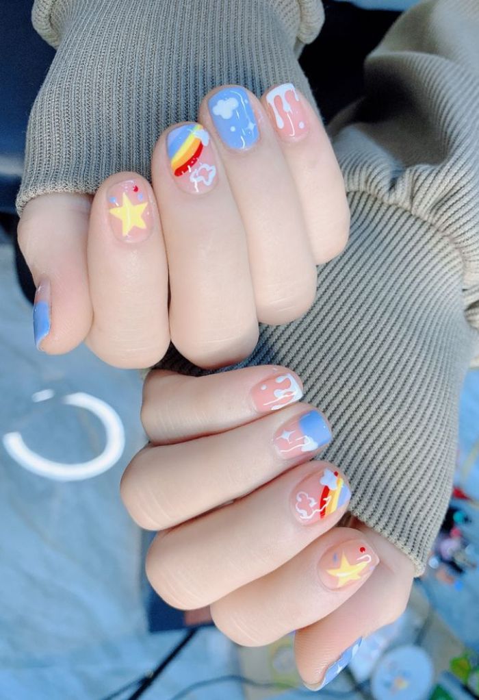 nail cầu vồng cute nhất