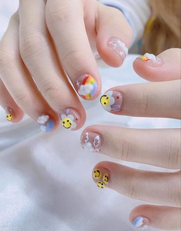 nail cầu vồng đáng yêu