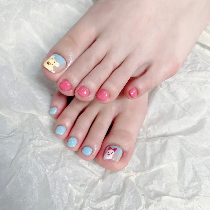 nail chân hình gấu đáng yêu