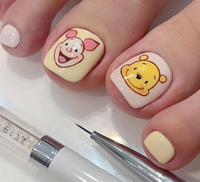 nail chân hình gấu đẹp cute