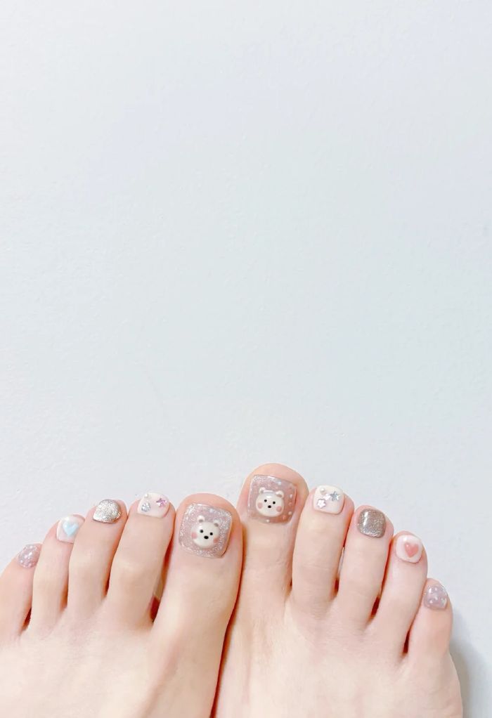 nail chân hình gấu xinh nhất