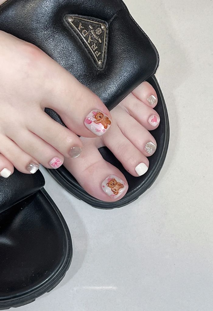 nail chân hình gấu xinh