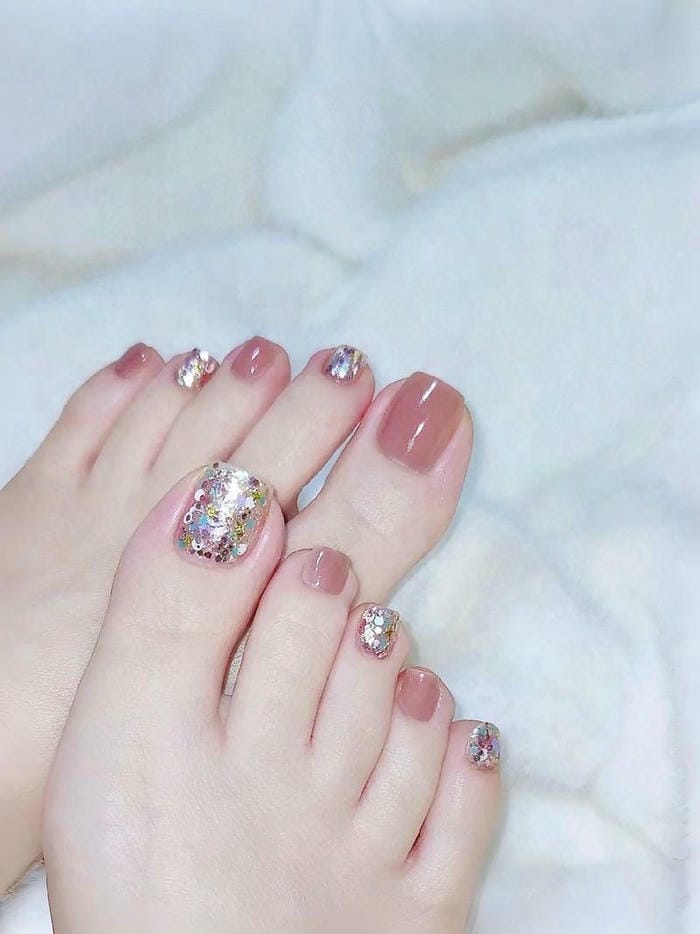 nail chân màu thạch xinh