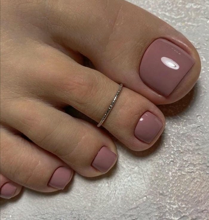 nail chân sơn trơn dễ thương