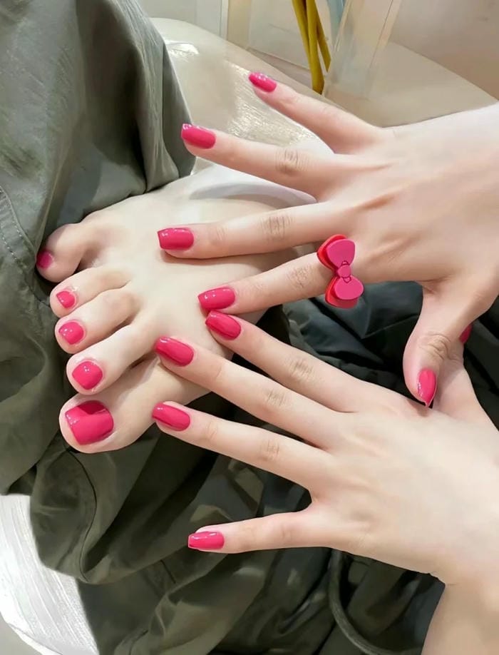 nail chân sơn trơn xinh nhất