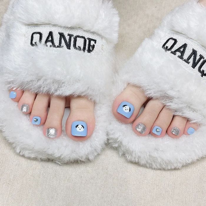 nail chân vẽ hoạt hình siêu cute