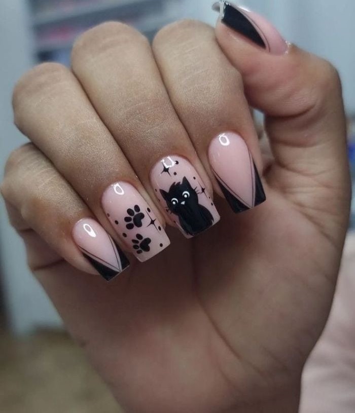 nail con mèo cute