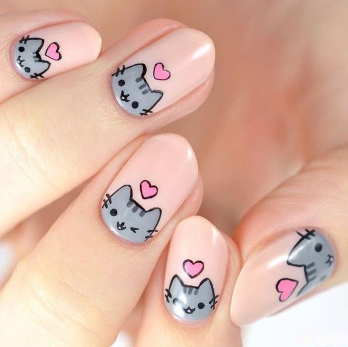 nail con mèo đen đẹp