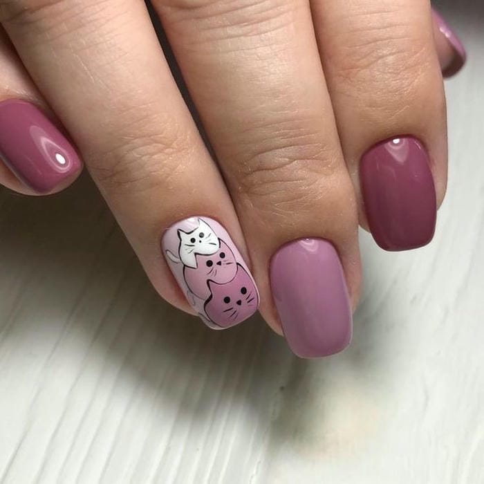 nail con mèo