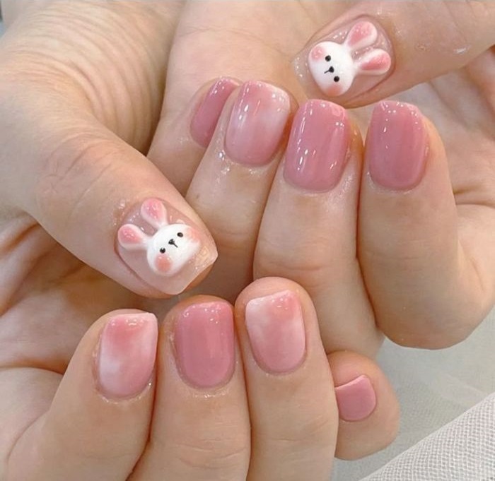 nail con thỏ hồng