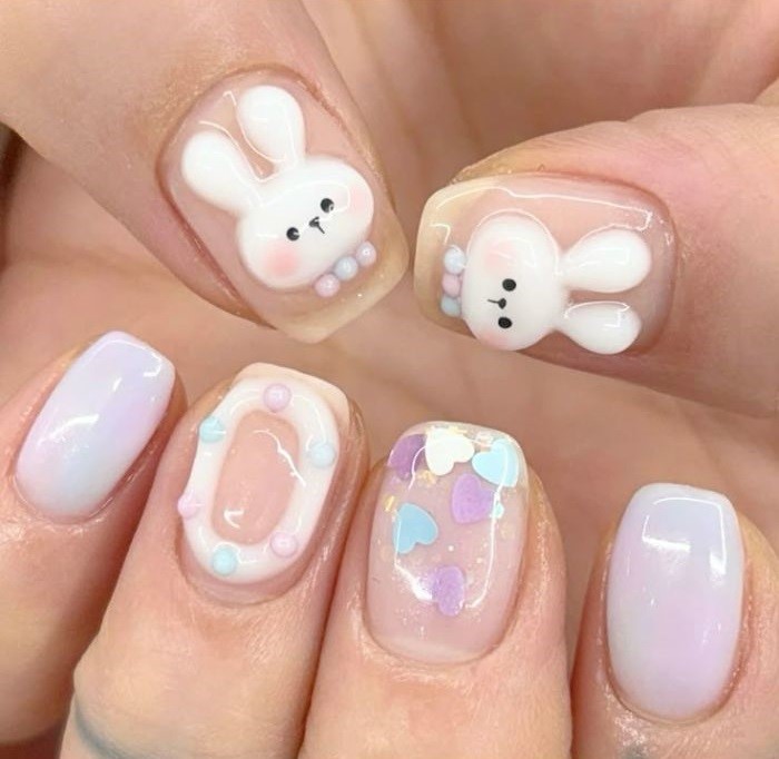 nail con thỏ siêu đáng yêu