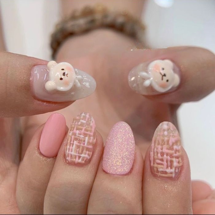 nail con thỏ siêu dễ thương