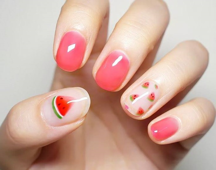 nail dưa hấu đẹp cute