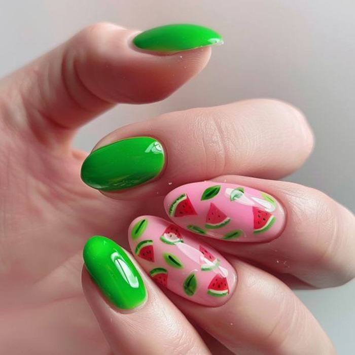 nail dưa hấu đẹp xinh