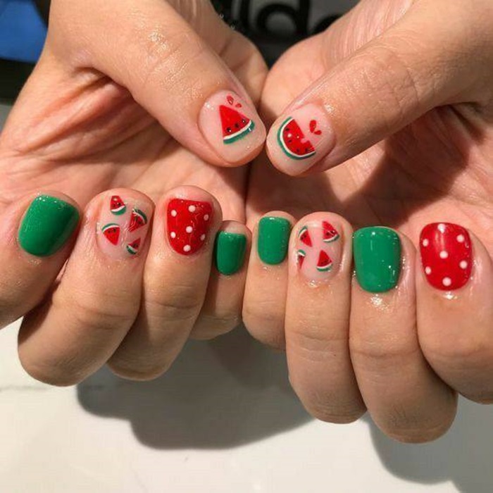 nail dưa hấu đẹp