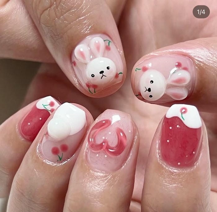 nail hình con vật cực đáng yêu