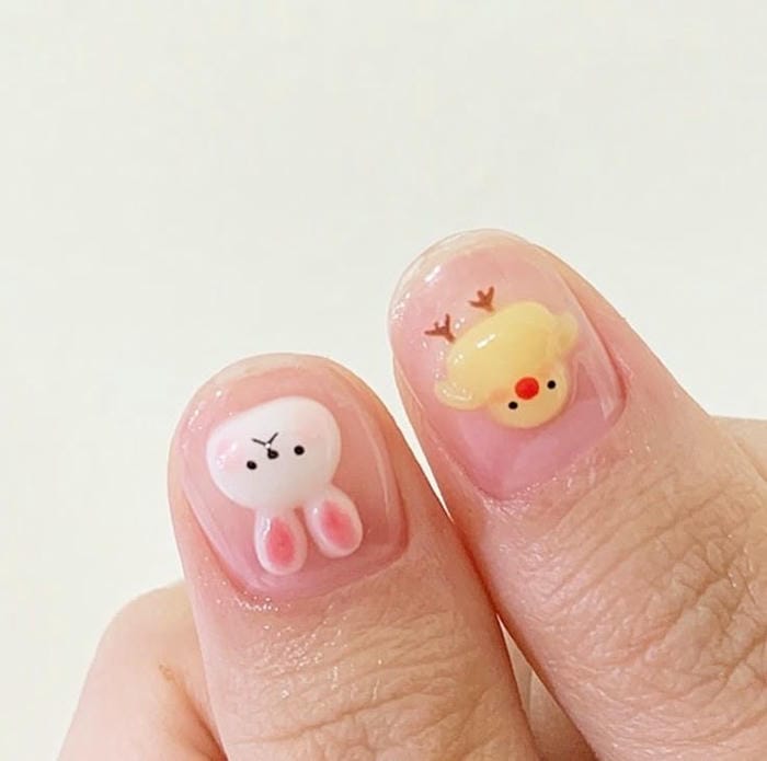 nail hình con vật cute