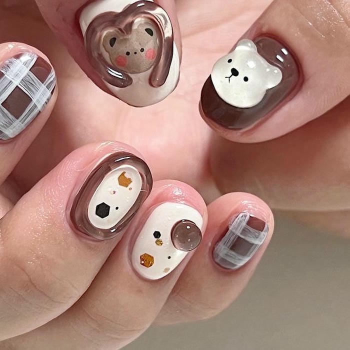 nail hình con vật dễ thương