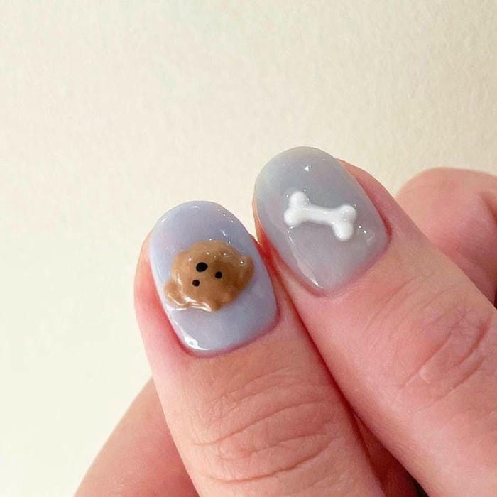 nail hình con vật siêu cute