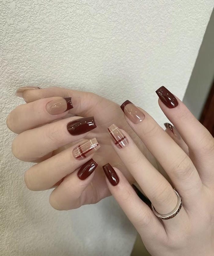 nail màu nâu cực đẹp