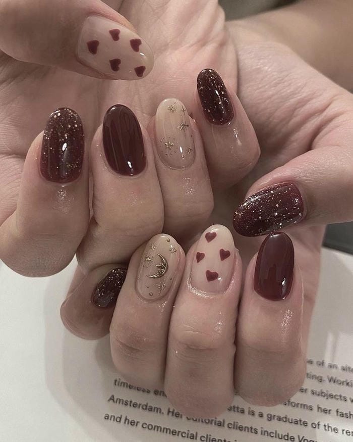 nail màu nâu cực ngầu